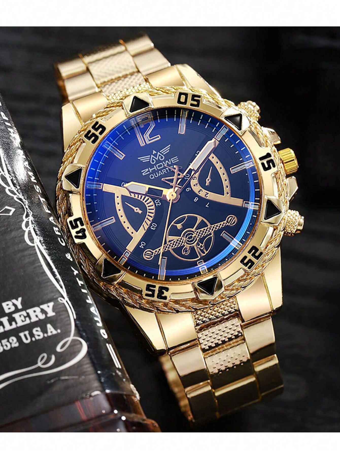 Men’s Business Quartz Watch with Multi-Dial Design